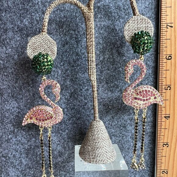 Flaming Earrings. Statement Sparkly Dangle Earrings - 4.5” Post Back - Picture 9 of 9